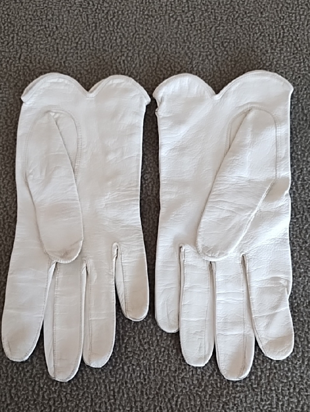 Kid Leather Gloves Women's Size Small 7.5 Made In Germany Vintage Feminine White - Picture 2 of 5